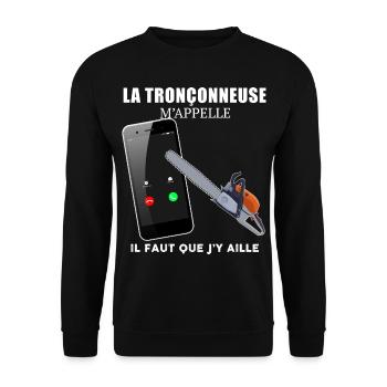 La Tronçonneuse M'Appelle Cadeau Homme - Sweat-shirt Unisexe - noir - Devant - Alina (178cm) & Michal (187cm)