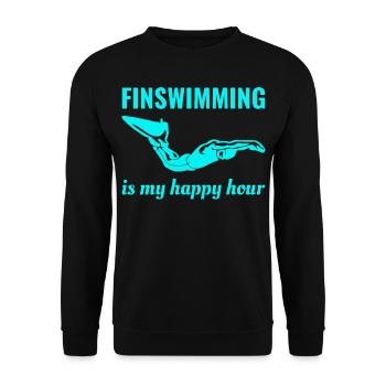 Finswimming Swimming Swimmer Swim Water Sport - Unisex Sweatshirt - black - Front - Alina (178cm) & Michal (187cm)