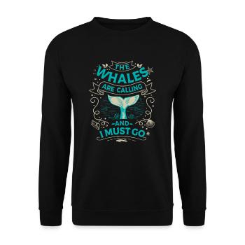 Funny whale, whale watching marine mammal - Unisex Sweatshirt - black - Front - Alina (178cm) & Michal (187cm)