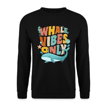 Funny whale, whale watching marine mammal - Unisex Sweatshirt - black - Front - Alina (178cm) & Michal (187cm)