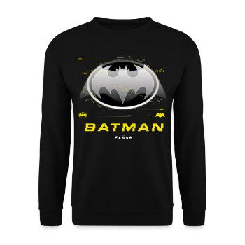 The Flash Logo Batman Classique En Gris - Sweat-shirt Unisexe - noir - Devant - Alina (178cm) & Michal (187cm)
