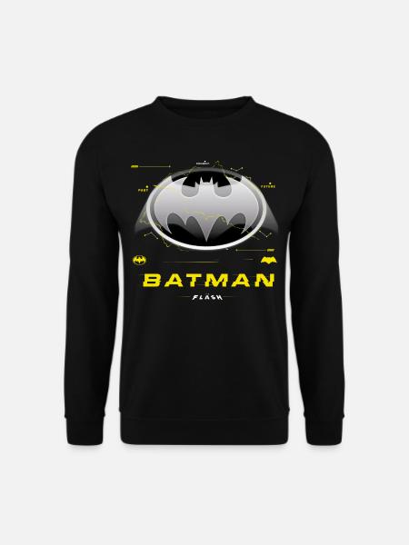 The Flash Klassisches Batman-Logo In Grau - Unisex Pullover - Schwarz