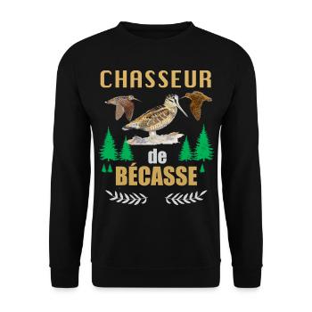 Bécasse Belle Des Bois Cadeau Homme Chasseur - Sweat-shirt Unisexe - noir - Devant - Alina (178cm) & Michal (187cm)