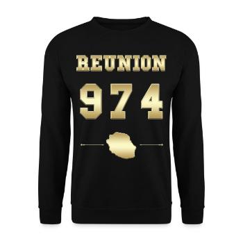 Gold Réunion 974 Cadeau Homme Femme Enfant - Sweat-shirt Unisexe - noir - Devant - Alina (178cm) & Michal (187cm)