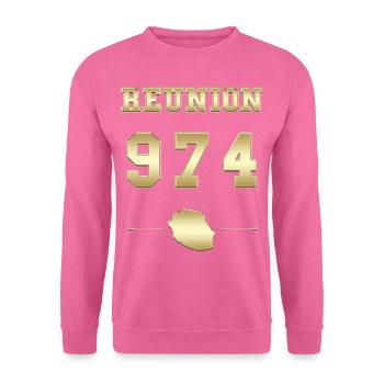 Gold Réunion 974 Cadeau Homme Femme Enfant - Sweat-shirt Unisexe - rose - Devant