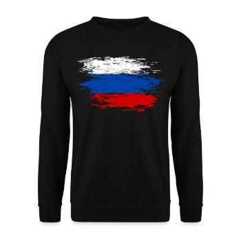 Russia flag used - Unisex Sweatshirt - black - Front - Alina (178cm) & Michal (187cm)