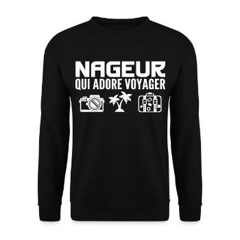 Voyageurs & Nageurs : Passion & Découverte - Sweat-shirt Unisexe - noir - Devant - Alina (178cm) & Michal (187cm)