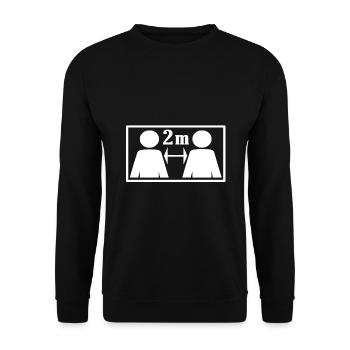 Abstand halten - Unisex Pullover - Schwarz - Vorne - Alina (178cm) & Michal (187cm)