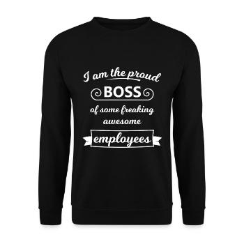 Bester Chef im besten Team - Unisex Pullover - Schwarz - Vorne - Alina (178cm) & Michal (187cm)