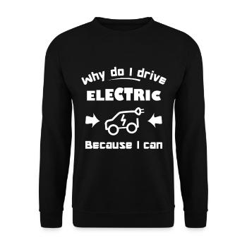 J’adore les voitures électriques - Sweat-shirt Unisexe - noir - Devant - Alina (178cm) & Michal (187cm)