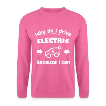 J’adore les voitures électriques - Sweat-shirt Unisexe - rose - Devant