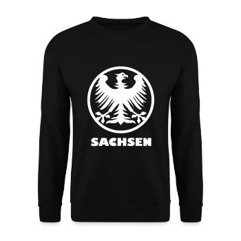 Unser Sachsen - Unisex Pullover - Schwarz - Vorne - Alina (178cm) & Michal (187cm)