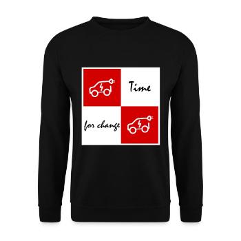 Le temps de l’électrique - Sweat-shirt Unisexe - noir - Devant - Alina (178cm) & Michal (187cm)