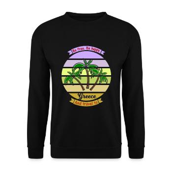 Holidays in Greece - Unisex Sweatshirt - black - Front - Alina (178cm) & Michal (187cm)