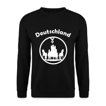 Berlin in Deutschland - Unisex Pullover - Schwarz - Vorne - Alina (178cm) & Michal (187cm)