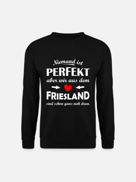 Perfekt aus dem Friesland - Unisex Pullover - Schwarz