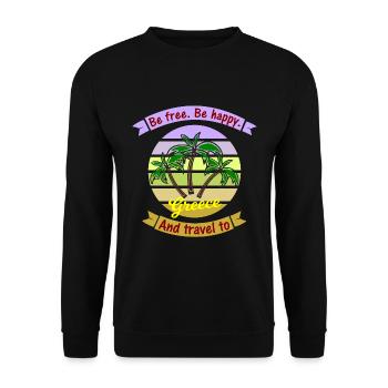 Reise nach Griechenland - Unisex Pullover - Schwarz - Vorne - Alina (178cm) & Michal (187cm)