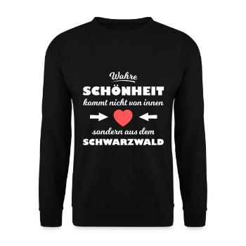 Schönheit aus dem Schwarzwald - Unisex Pullover - Schwarz - Vorne - Alina (178cm) & Michal (187cm)