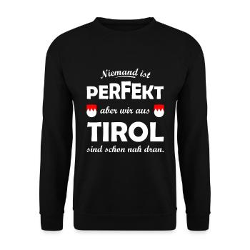 Perfekt aus Tirol - Unisex Pullover - Schwarz - Vorne - Alina (178cm) & Michal (187cm)