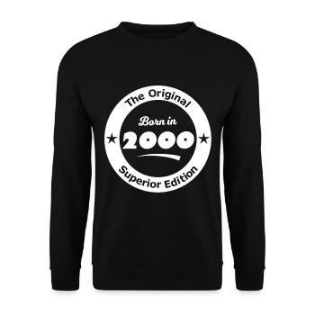 Born in 2000 - Unisex Sweatshirt - black - Front - Alina (178cm) & Michal (187cm)