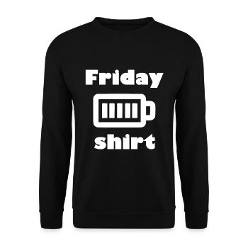 Das lustige Freitags Shirt - Unisex Pullover - Schwarz - Vorne - Alina (178cm) & Michal (187cm)