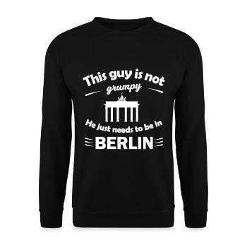 Daheim in Berlin - Unisex Pullover - Schwarz - Vorne - Alina (178cm) & Michal (187cm)