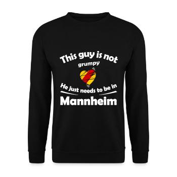 Daheim in Mannheim - Unisex Pullover - Schwarz - Vorne - Alina (178cm) & Michal (187cm)