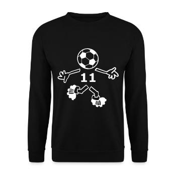Der Fußballer mit der Elf - Unisex Pullover - Schwarz - Vorne - Alina (178cm) & Michal (187cm)