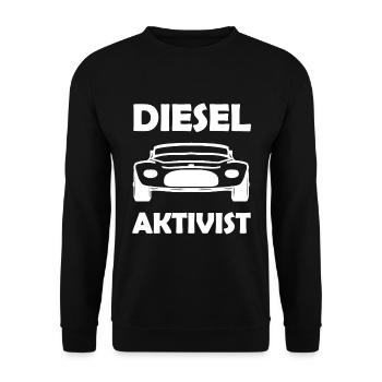 Der Diesel Aktivist - Unisex Pullover - Schwarz - Vorne - Alina (178cm) & Michal (187cm)