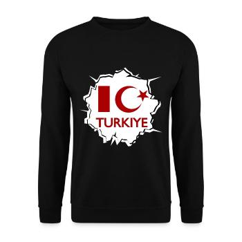 Turkey Love - Unisex Sweatshirt - black - Front - Alina (178cm) & Michal (187cm)