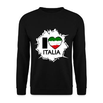 Italian Love - Unisex Sweatshirt - black - Front - Alina (178cm) & Michal (187cm)