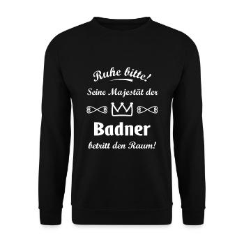 Der König aus dem Badnerland - Unisex Pullover - Schwarz - Vorne - Alina (178cm) & Michal (187cm)