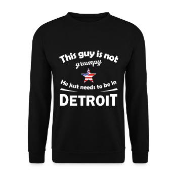 Les gars de Detroit - Sweat-shirt Unisexe - noir - Devant - Alina (178cm) & Michal (187cm)