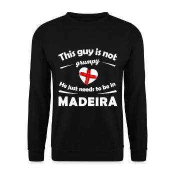 Daheim in Madeira - Unisex Pullover - Schwarz - Vorne - Alina (178cm) & Michal (187cm)