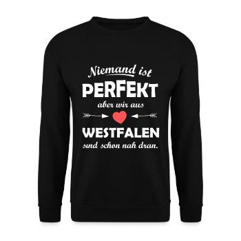 Die Westfalen aus NRW - Unisex Pullover - Schwarz - Vorne - Alina (178cm) & Michal (187cm)