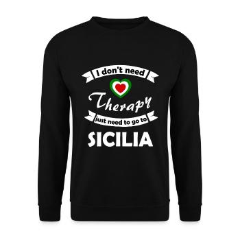 At home in Sicily - Unisex Sweatshirt - black - Front - Alina (178cm) & Michal (187cm)