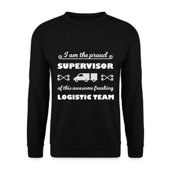Der Transport Chef - Unisex Pullover - Schwarz - Vorne - Alina (178cm) & Michal (187cm)