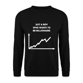 Share prices - Unisex Sweatshirt - black - Front - Alina (178cm) & Michal (187cm)
