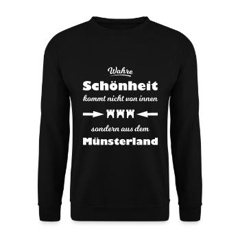Schönheit aus dem Münsterland - Unisex Pullover - Schwarz - Vorne - Alina (178cm) & Michal (187cm)