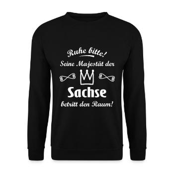 Ihre Majestät aus Sachsen - Unisex Pullover - Schwarz - Vorne - Alina (178cm) & Michal (187cm)