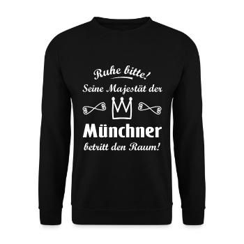 Herrscher aus München - Unisex Pullover - Schwarz - Vorne - Alina (178cm) & Michal (187cm)