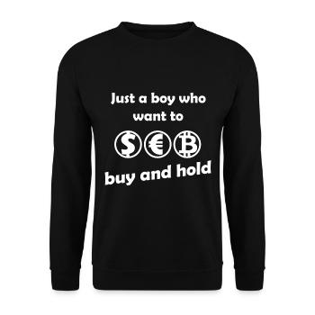 Buy and Hold Investor - Unisex Sweatshirt - black - Front - Alina (178cm) & Michal (187cm)