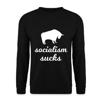 Für den Kapitalist - Unisex Pullover - Schwarz - Vorne - Alina (178cm) & Michal (187cm)