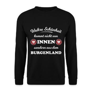 Daheim im Burgenland - Unisex Pullover - Schwarz - Vorne - Alina (178cm) & Michal (187cm)