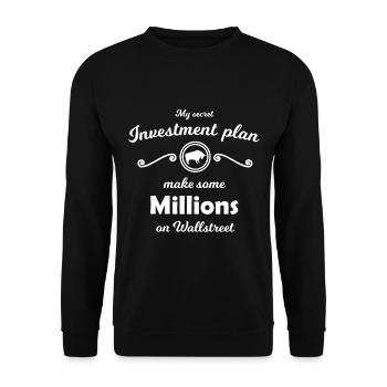 L’investisseur de Wall Street - Sweat-shirt Unisexe - noir - Devant - Alina (178cm) & Michal (187cm)