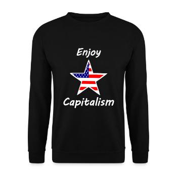 Geniese den Kapitalismus - Unisex Pullover - Schwarz - Vorne - Alina (178cm) & Michal (187cm)
