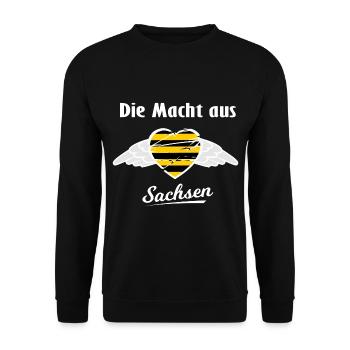 The power from Saxony - Unisex Sweatshirt - black - Front - Alina (178cm) & Michal (187cm)