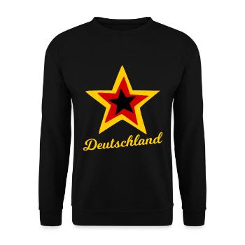 Ein Stern aus Deutschland - Unisex Pullover - Schwarz - Vorne - Alina (178cm) & Michal (187cm)