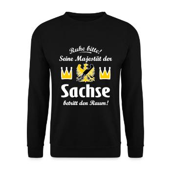Der Sachsenkönig - Unisex Pullover - Schwarz - Vorne - Alina (178cm) & Michal (187cm)