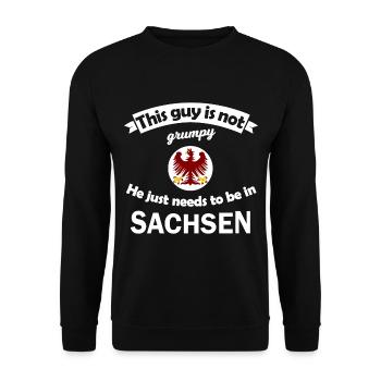 Die Heimat in Sachsen - Unisex Pullover - Schwarz - Vorne - Alina (178cm) & Michal (187cm)